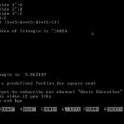 Program To Find Area Of A Triangle GW BASIC Programming Tutorial