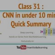 Class 31 Convolutional Neural Network Summary In 10 Mins Deep Learning Tensorflow