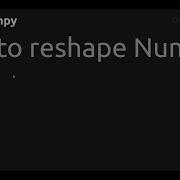 How To Reshape Numpy Array