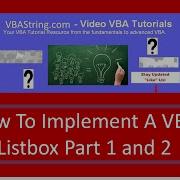 How To Implement A VBA Listbox Part 1 And 2