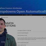 Dropdowns Open Automatically On Load Scroll Or Link Click Webflow Tutorial Attributes Only