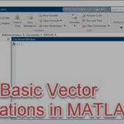 Basic Vector Computations In MATLAB