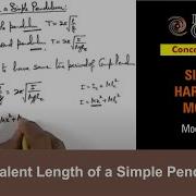 Class 11 Physics Simple Harmonic Motion 18 Equivalent Length Of A Simple Pendulum JEE NEET