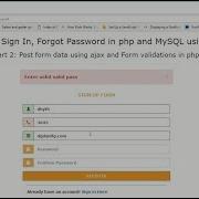 Post Form Data Using Ajax And Form Validation In Php Part2