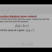 Function Notation Find A Function Input Given Its Output