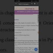 12 Th Computer Science Chapter 10 Class And Object