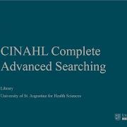 CINAHL Complete Advanced Searching