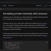 Emulate Private Methods In JavaScript With Closures