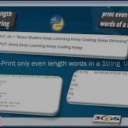 Day 123 Print Only Even Length Words In A String Using Python
