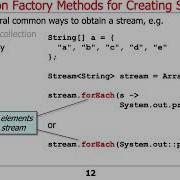 Java Streams Common Factory Methods