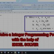 HowToSolveaIntegerProgrammingProblem Integer Programming Excel Solver