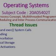 Thread Issues Operating Systems 20A05402T Five Threading Issues In OS