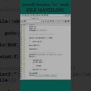 125 Rewind Function And W Write Mode File Handling C Program Shorts Coding