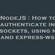 NodeJS How To Authenticate In Websockets Using Node And Express Ws