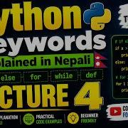 LEACTURE 4 Python Keywords Full Explained In Nepali Simple Code Example
