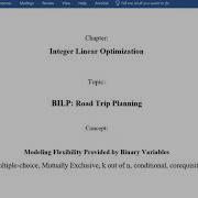 Modeling Flexibility Provided By Binary Variables Road Trip Example