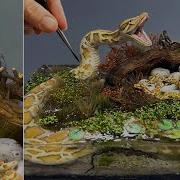 GIANT PYTHON SNAKE NEST Discovered In Florida Diorama Resin Polymer Clay