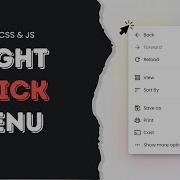 Create A Context Menu Right Click Menu Using HTML CSS And JS