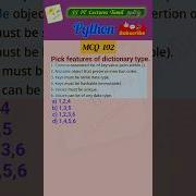 Python MCQ 102 Dict Test Your Skills Python Pythonprogramming Pythoninterview Shorts Trending