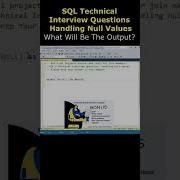 Sql Technical Interview Questions Handling Null Values Sqlinterviewquestions