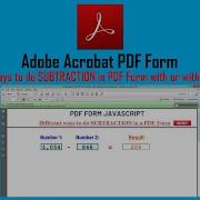 Subtraction In PDF Form With And Without JavaScript Adobe Acrobat PDF Form Calculation