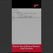 Find The Sum Of Natural Numbers Using Recursion Javaprojects Education Coding