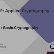 CHAISE Curriculum Module 9 Applied Cryptography Lecture 1