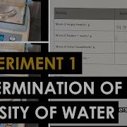 Experiment 1 Determination Of The Density Of Water