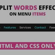 Cool Menu Hover Effect With HTML CSS Split Words Effect