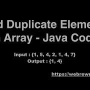 Print Duplicate Elements In Array Java Code