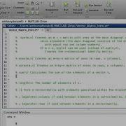 MATLAB Tutorial Basic Vector Matrix Commands