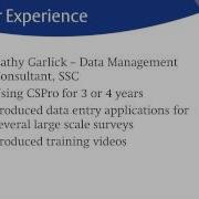 Data Management Using CSPro Introduction To The Course