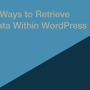 5 Easy Ways To Retrieve Your Data Within WordPress