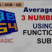 AVERAGE OF 3 NUMBERS Q2 FUNCTION SUB Makeeasy