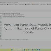 Advanced Panel Data Models GMM Model In Python