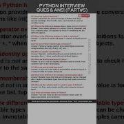 Python Interview Questions And Answers Part 5