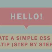 How To Create A Simple CSS Tooltip STEP BY STEP