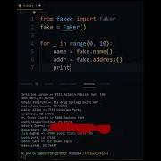 Python Faker Generate Fake User Data Shorts Python Technology Coding