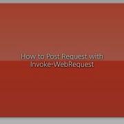 How To Post Request With Invoke WebRequest