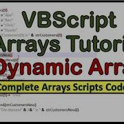 VBScript Array VBscript Arrays Tutorial Arrays In VBScript Arrays Script VBScript Basics Array Basic
