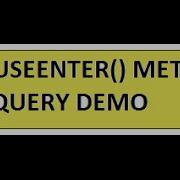 MOUSEENTER METHOD IN JQUERY DEMO