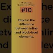 Difference Between Inline And Block Level Elements HTML Interview Questions And Answers Part 10