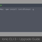 Ionic 3 CLI Upgrade Guide