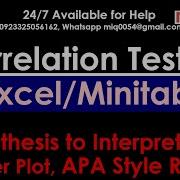 Pearson Correlation Analysis In Minitab Correlation Analysis In Excel Correlation APA Report