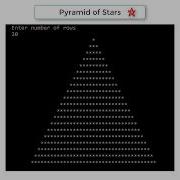 C Program To Draw Pyramid Of Stars Using For Loop