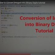 Java Programming How To Convert Integers Into Binary Digits Tutorial
