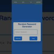 Random Password Generator Using HTML Css