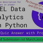 NPTEL Data Analytics With Python Week 5 Quiz Answers With Proof Of Each Answer