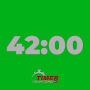 42 Minute Green Screen Timer White Text Countdown With Alarm