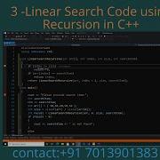 3 Linear Search Algorithm Code Using Recursion In C